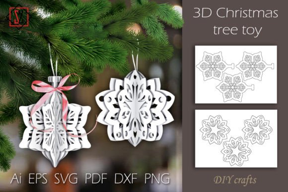 3D Christmas Tree Toys_Snowflakes