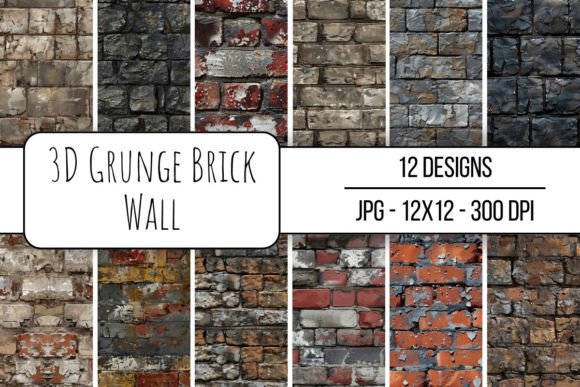 3D Grunge Brick Wall Seamless Pattern: A Versatile Digital Asset for Creative Projects