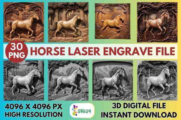3D Horse Laser Engrave File: Elevate Your Creative Projects with Precision and Elegance