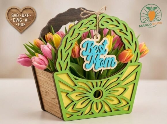 3D Layered Mother’s Day Gift Basket SVG: A Creative Solution for Thoughtful Gifting