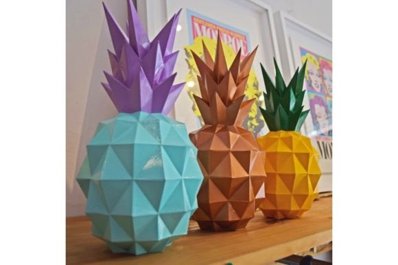 3D Papercraft Pineapple: Creative Home Decor