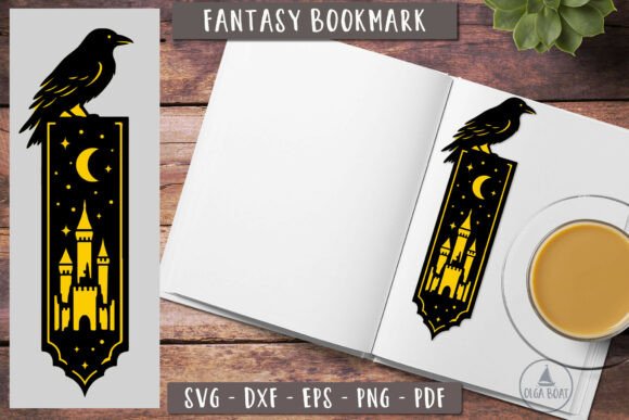 3D Raven Fantasy Bookmark SVG