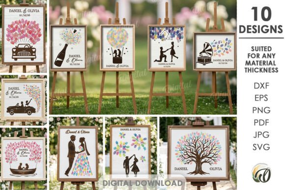 3D Wedding Guest Decors Bundle Laser Cut