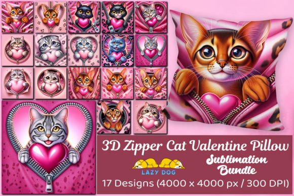 3D Zipper Cat Valentine Pillow Bundle: A Creative and Practical Gift for All Occasions
