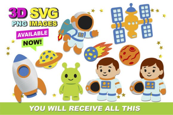 Astronaut Elements 3D SVG: A Creative Tool for Everyday Use