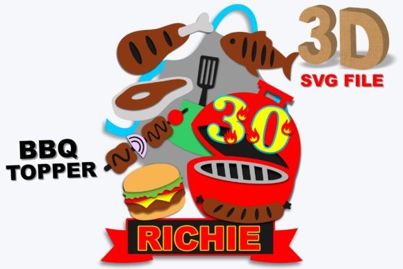 BBQ Topper 3D SVG for Creative Projects