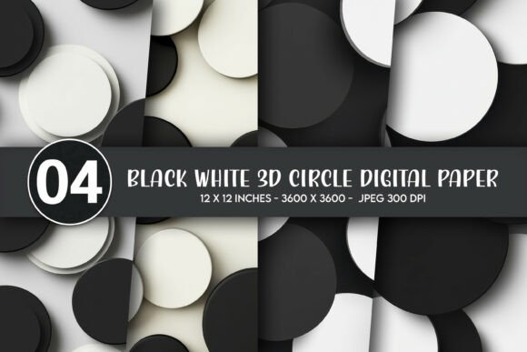 Black White 3D Circle Digital Paper: A Versatile Design for Modern Creativity