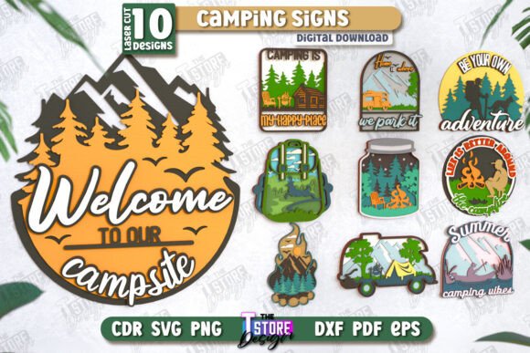 Camping Signs Bundle 3D Camping Scene: Creative Solutions for Modern Crafters and Entrepreneurs