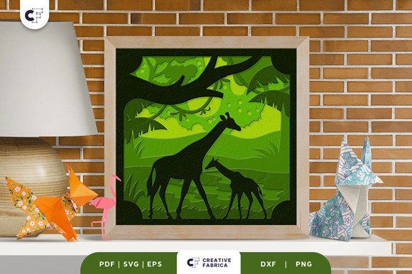 Giraffe Mom and Baby 3D Shadow Box: A Creative Craft for All Skill Levels