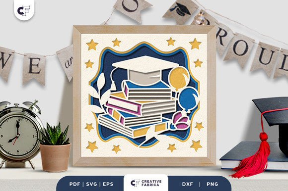 Graduation Cap and Books 3D Shadow Box: A Creative Craft for Special Occasions