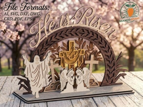 He Is Risen 3D Layered Scene-LaserCut_3m: A Spiritual Masterpiece for Easter