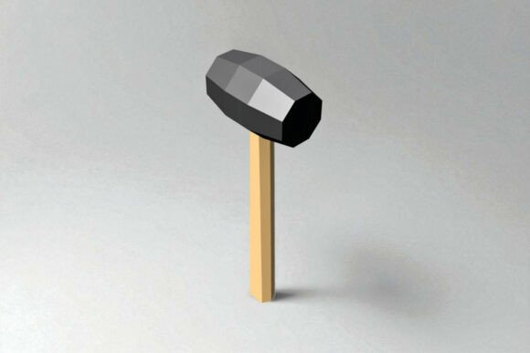 Mallet Hammer - 3d Papercraft