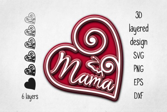 Mama 3D Layered SVG for Creative Projects