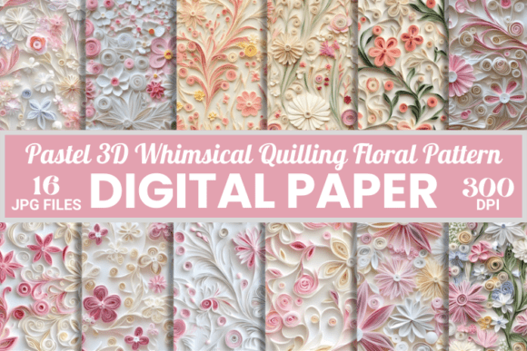 Pastel 3D Quilling Floral Digital Paper: A Trendsetting Design for 2025