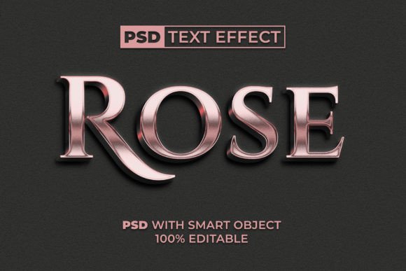 PSD Rose Gold Text Effect 3D Style: A Versatile Design Tool for Creative Professionals