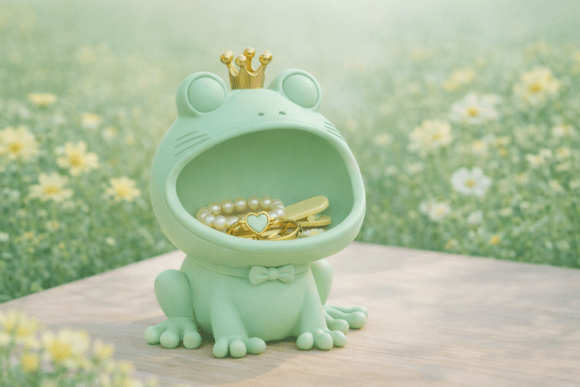 Rog Trinket Dish with Crown – Cute Frog for 3D Printing