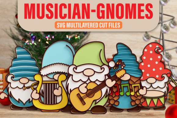 Unlock Creative Potential with the Musician Gnome 3D SVG BUNDLE